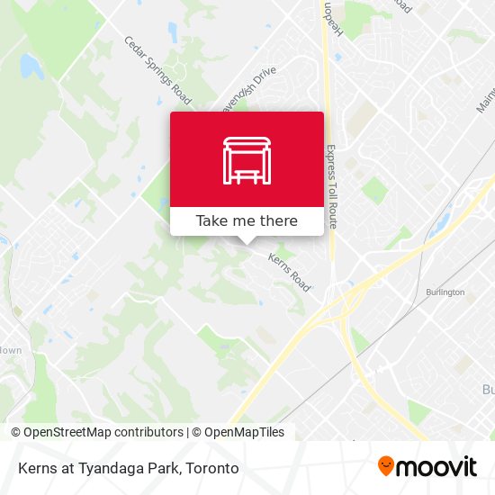 Kerns at Tyandaga Park map