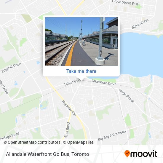 Allandale Waterfront Go Bus map