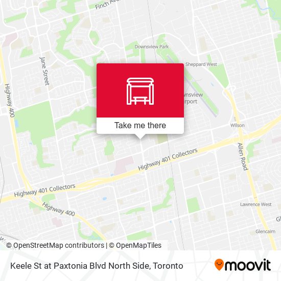 Keele St at Paxtonia Blvd North Side map