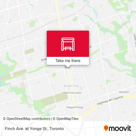 Finch Ave. at Yonge St. map