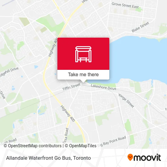 Allandale Waterfront Go Bus map