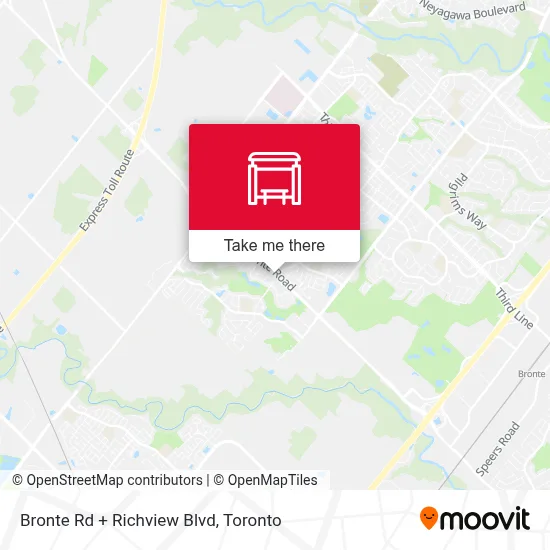 Bronte Rd + Richview Blvd map