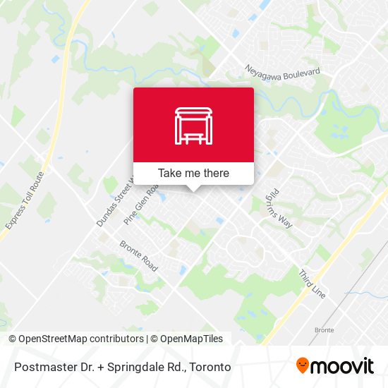 Postmaster Dr. + Springdale Rd. map