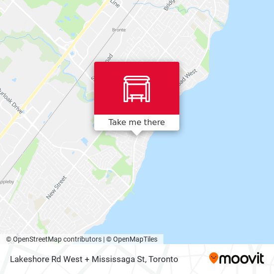 Lakeshore Rd West + Mississaga St map