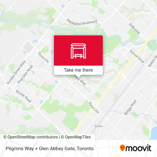 Pilgrims Way + Glen Abbey Gate map