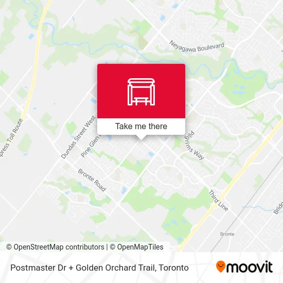 Postmaster Dr + Golden Orchard Trail map