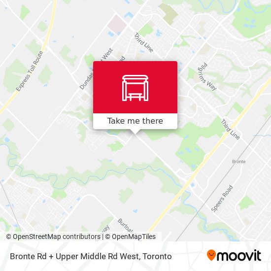 Bronte Rd + Upper Middle Rd West map