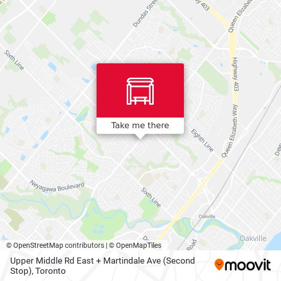 Upper Middle Rd East + Martindale Ave (Second Stop) map