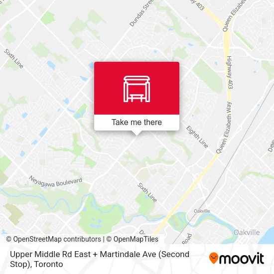 Upper Middle Rd East + Martindale Ave (Second Stop) map