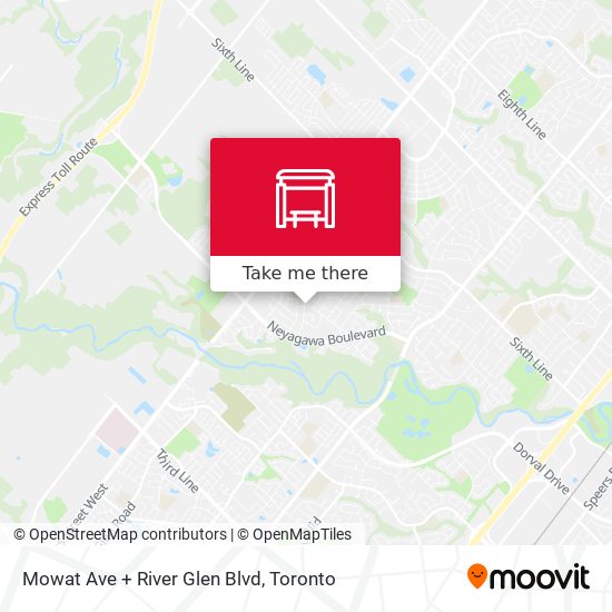 Mowat Ave + River Glen Blvd map