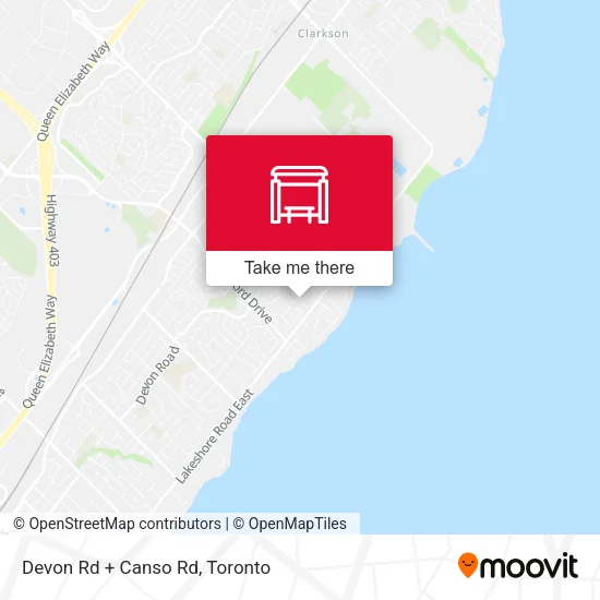 Devon Rd + Canso Rd map