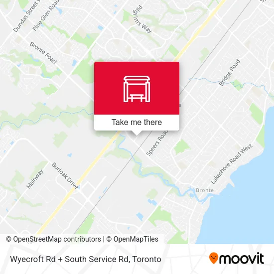 Wyecroft Rd + South Service Rd map