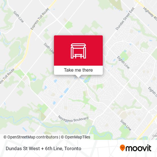 Dundas St West + 6th Line map