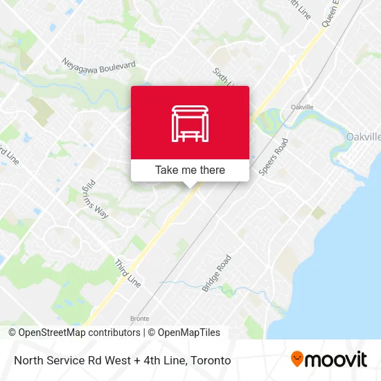 North Service Rd West + 4th Line map