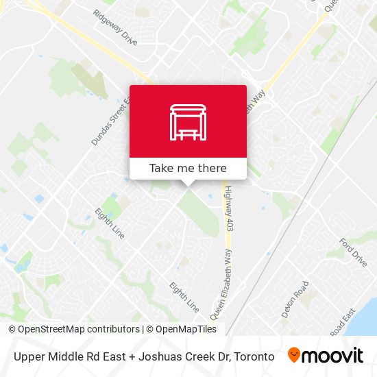 Upper Middle Rd East + Joshuas Creek Dr map