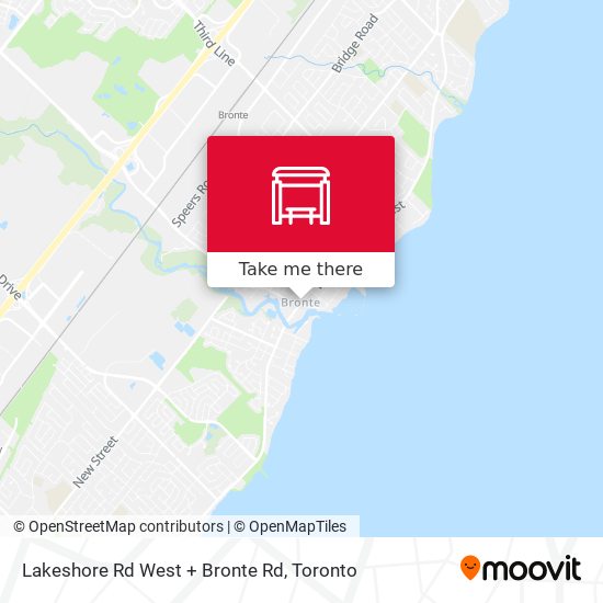 Lakeshore Rd West + Bronte Rd map