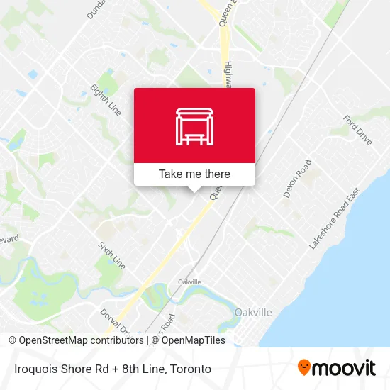 Iroquois Shore Rd + 8th Line map