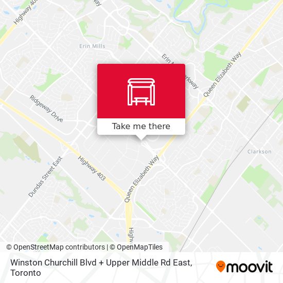 Winston Churchill Blvd + Upper Middle Rd East map