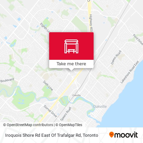 Iroquois Shore Rd East Of Trafalgar Rd map