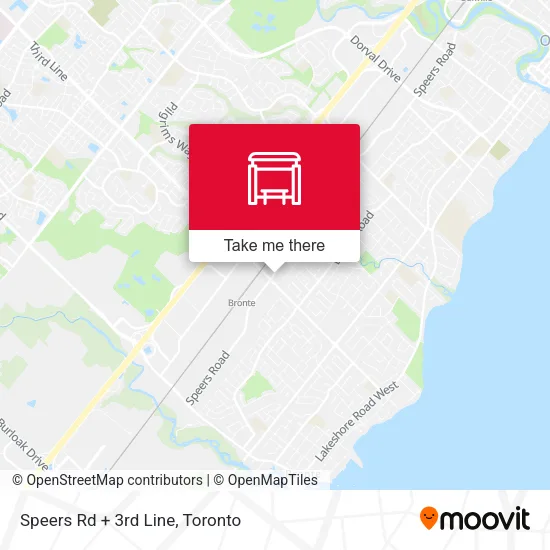 Speers Rd + 3rd Line map
