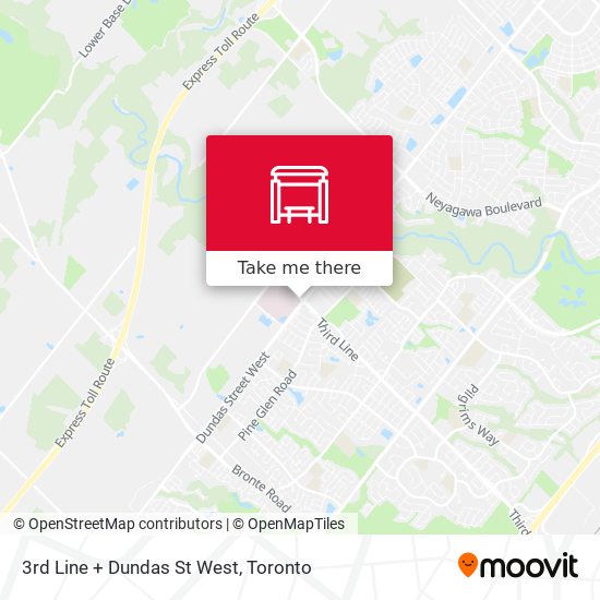 3rd Line + Dundas St West map