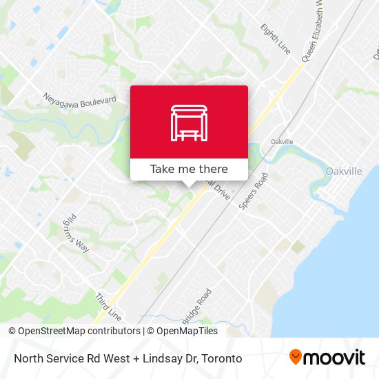 North Service Rd West + Lindsay Dr map