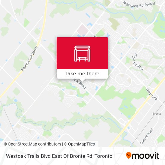 Westoak Trails Blvd East Of Bronte Rd map