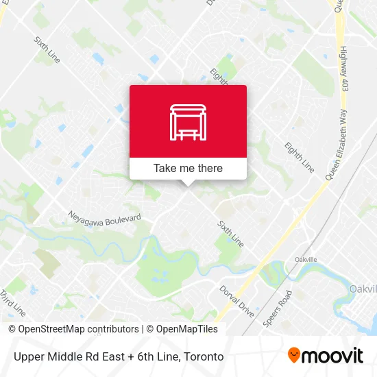 Upper Middle Rd East + 6th Line map