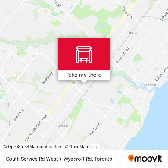 South Service Rd West + Wyecroft Rd map