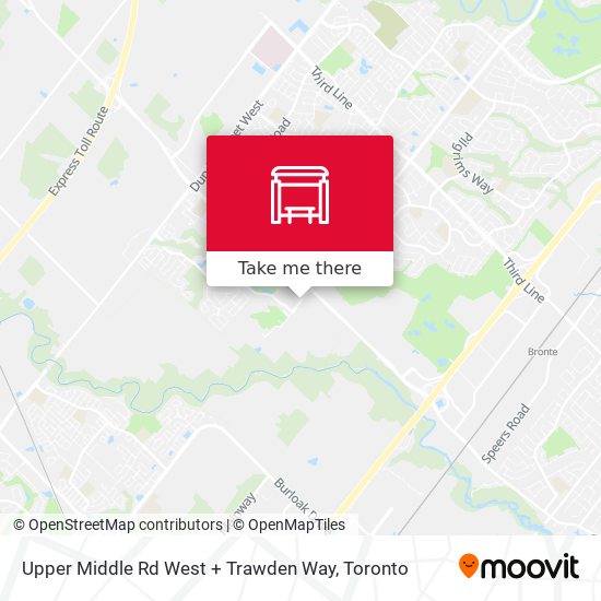 Upper Middle Rd West + Trawden Way map