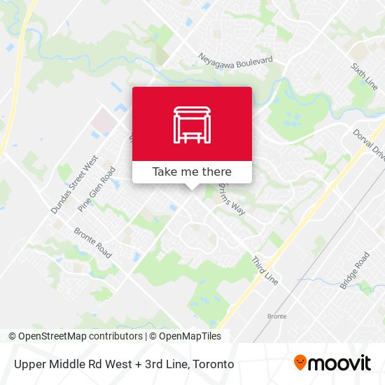 Upper Middle Rd West + 3rd Line map