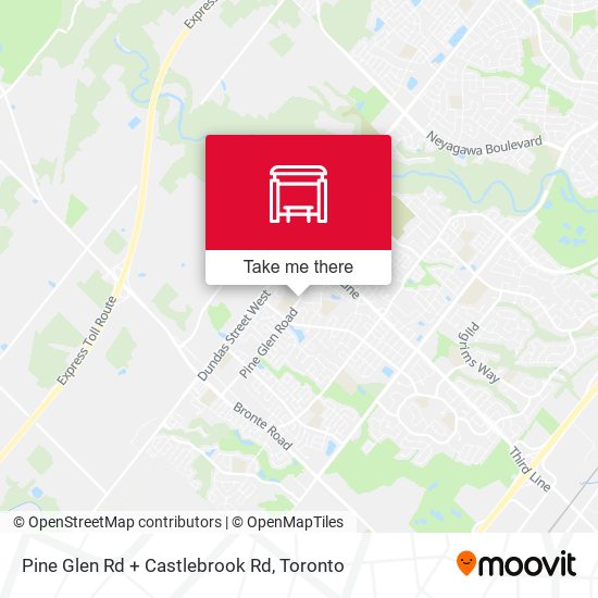 Pine Glen Rd + Castlebrook Rd map