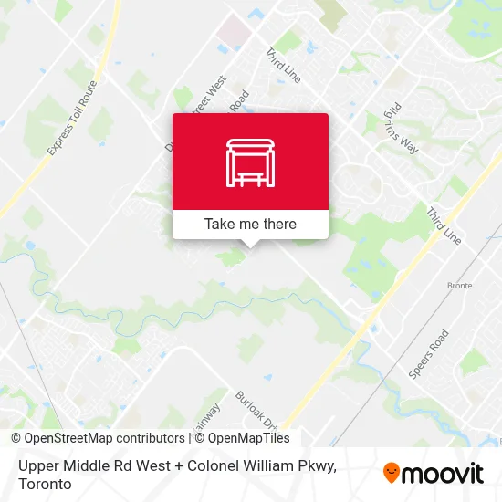Upper Middle Rd West + Colonel William Pkwy map