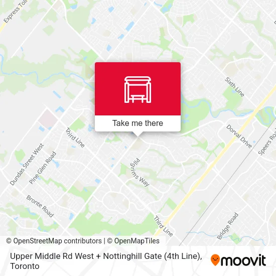 Upper Middle Rd West + Nottinghill Gate (4th Line) map