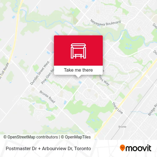 Postmaster Dr + Arbourview Dr map