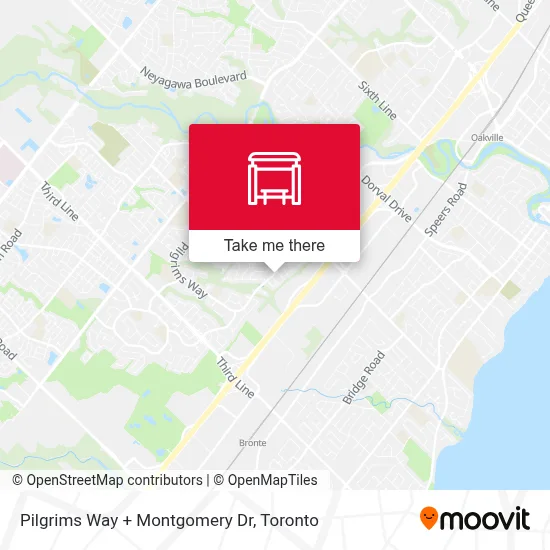 Pilgrims Way + Montgomery Dr map