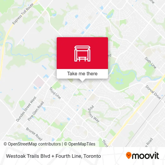 Westoak Trails Blvd + Fourth Line map