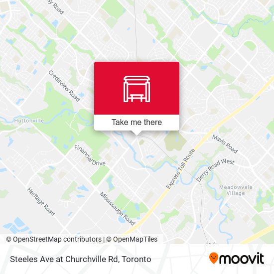 Steeles Ave at Churchville Rd map