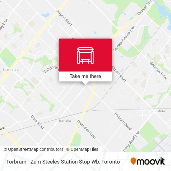Torbram - Zum Steeles Station Stop Wb map