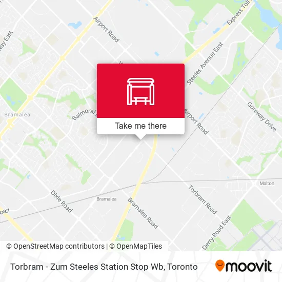 Torbram - Zum Steeles Station Stop Wb map
