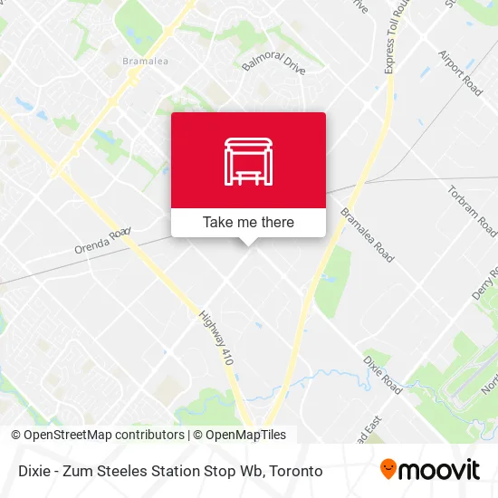 Dixie - Zum Steeles Station Stop Wb map