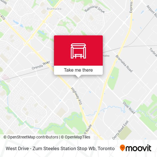 West Drive - Zum Steeles Station Stop Wb map