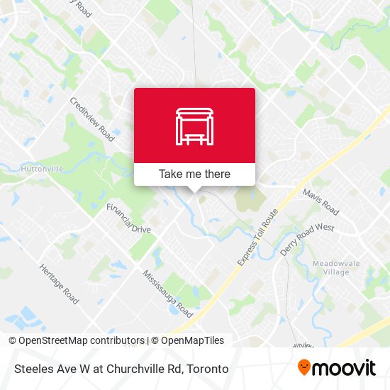 Steeles Ave W at Churchville Rd map