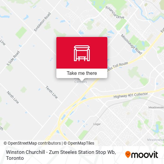 Winston Churchill - Zum Steeles Station Stop Wb map