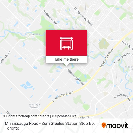 Mississauga Road - Zum Steeles Station Stop Eb map