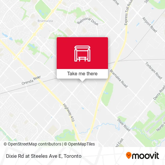 Dixie Rd at Steeles Ave E map