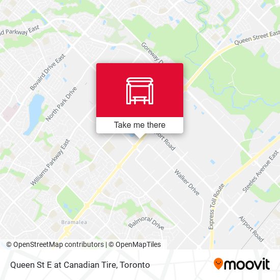 Queen St E at Canadian Tire map