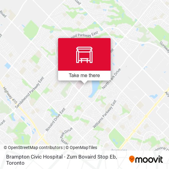 Brampton Civic Hospital - Zum Bovaird Stop Eb map