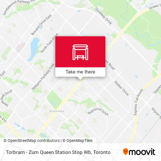 Torbram - Zum Queen Station Stop Wb map