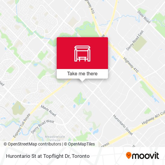 Hurontario St at Topflight Dr map